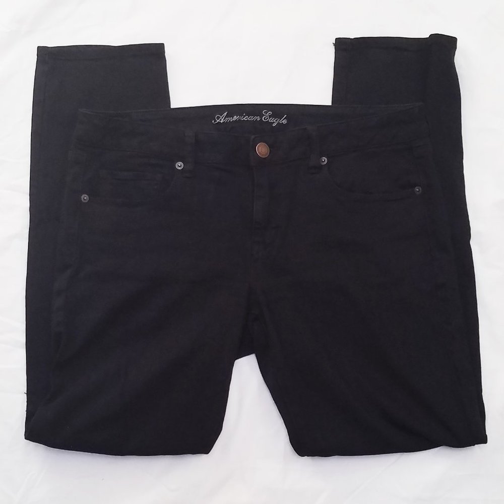 American Eagle Black Skinny Jeans Size 14 Short